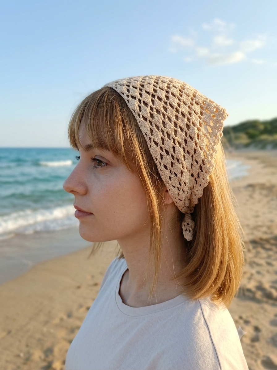 Chustka bandana beż